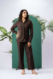 Cocoa Dusk Cotton Linen Co-ord Set